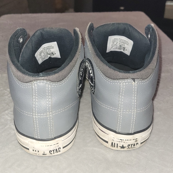 CONVERSE CHUCK TAYLOR 2 Tone Gray Leather & Canvas High Tops - Picture 4 of 13